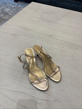 Loft Gold Strappy Women's Sandals - Elegant Evening Heels